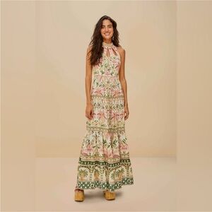 Farm Rio: Off-White Palm Dream Euroflax Maxi Dress
